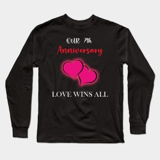 7th Anniversary Gift Couple Long Sleeve T-Shirt